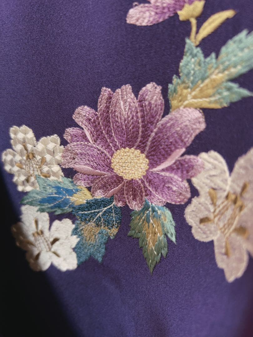 [未使用] 未仕立て 振袖 仮絵羽 刺繍 フラワーシーズン 着物 訪問着