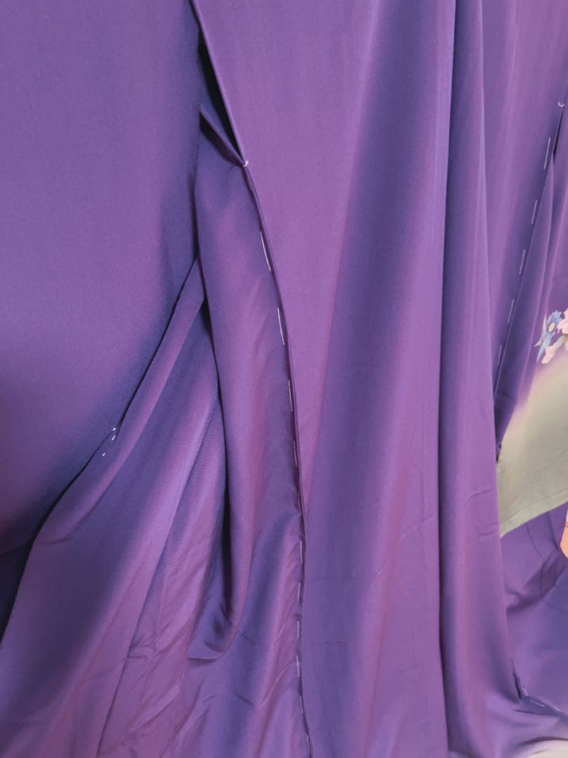 [未使用] 未仕立て 振袖 仮絵羽 刺繍 フラワーシーズン 着物 訪問着