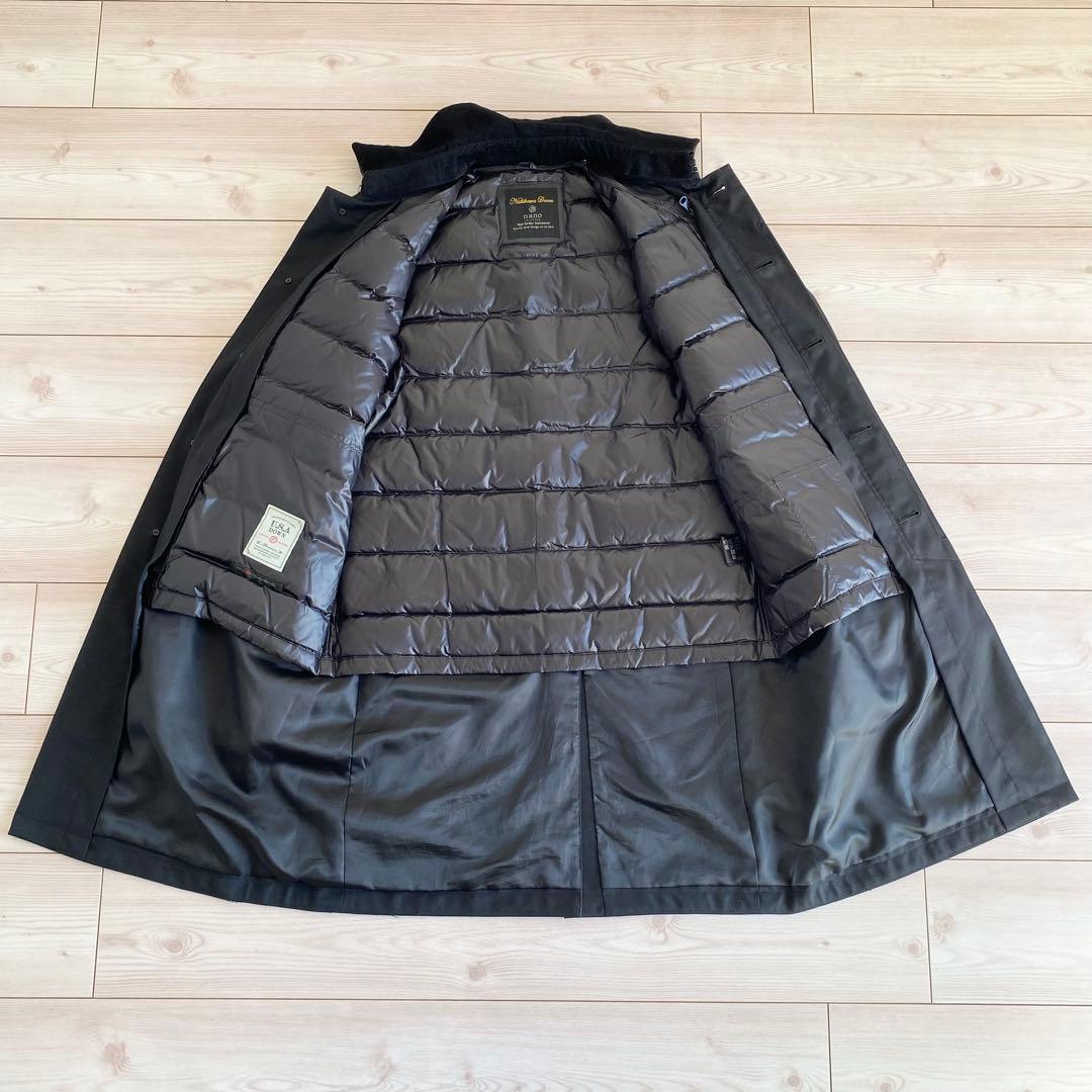 美品 ナノユニバース 西川ダウン 3WAYステンカラーコート M 黒