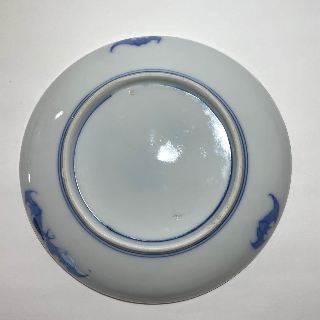 明治　印判皿　月うさぎ