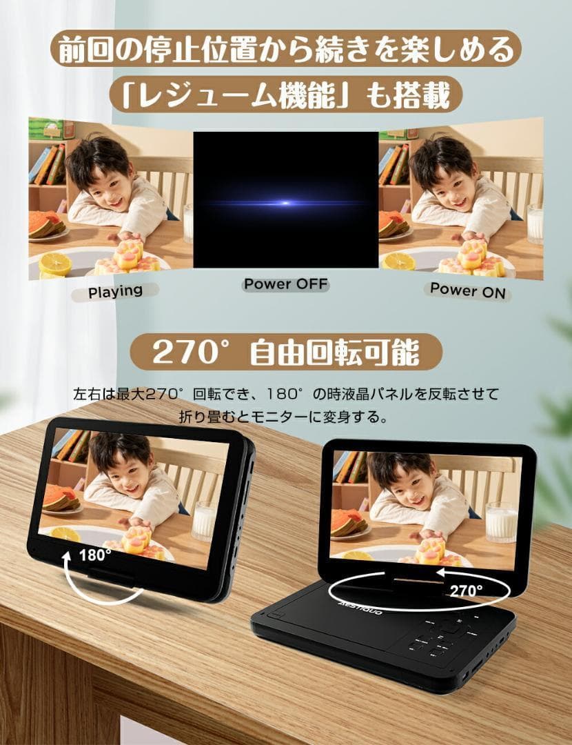 ❤大特価❤ ポータブルdvdプレーヤー 12.5型 10.5インチ液晶