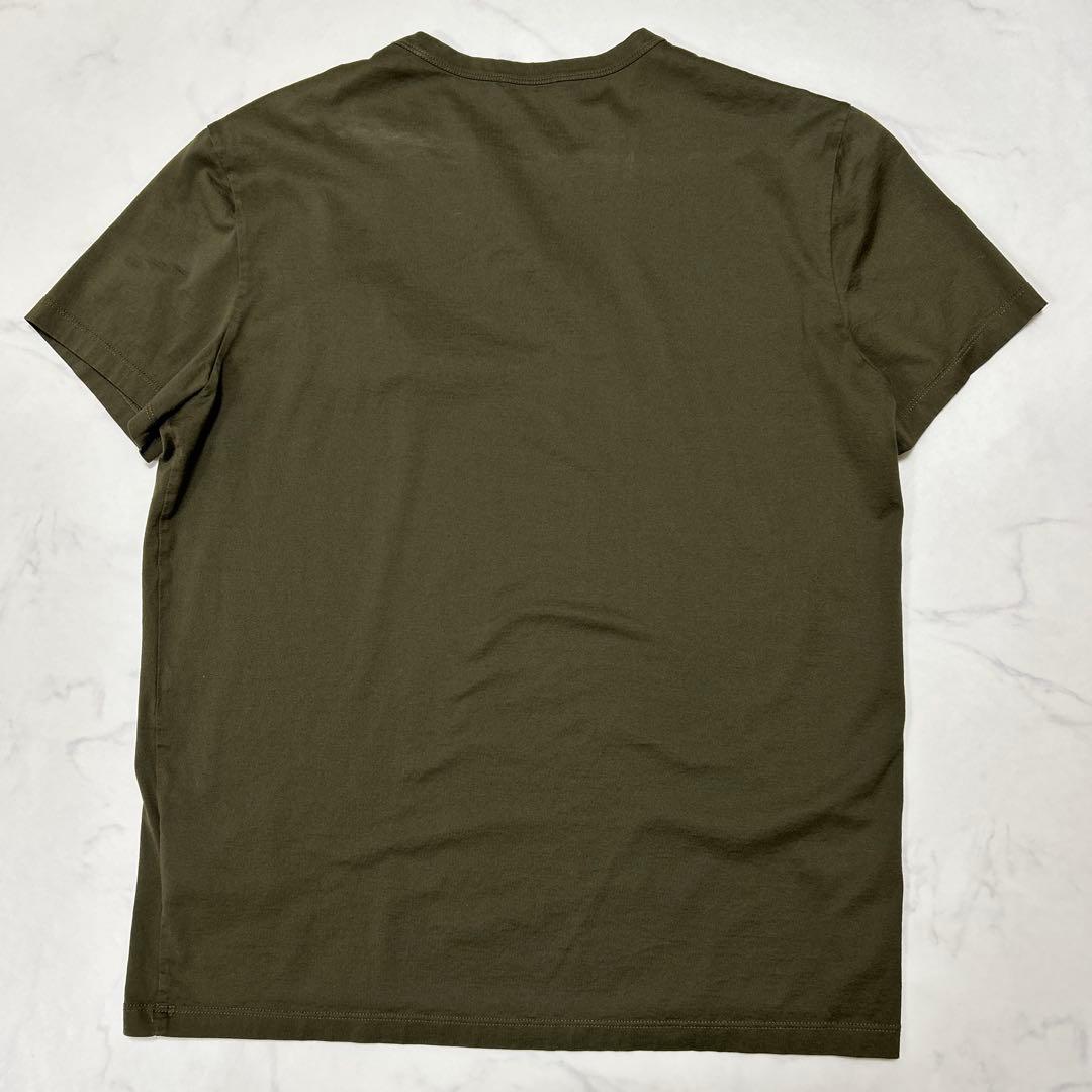 【美品】MONCLER カーキ　ダブルワッペン　Tシャツ Lサイズ