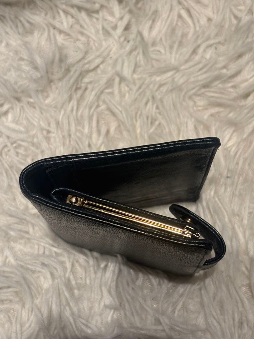 シャネル ココマーク 二つ折り財布 がま口　ブラック