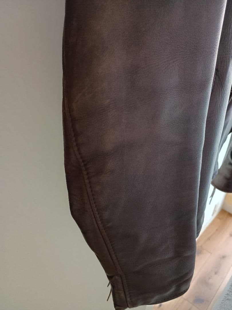 Schott ブラウンレザーシングルライダースジャケット