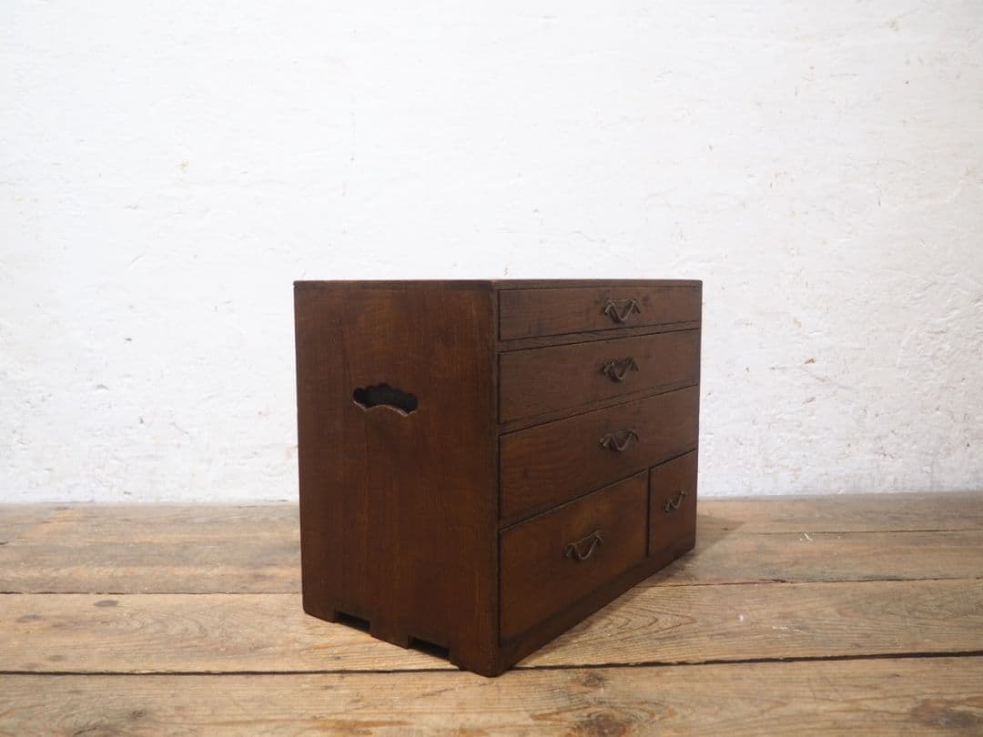 1268 アンティーク　小引き出し　収納棚　小物入れ　ケース　昭和レトロ　骨董