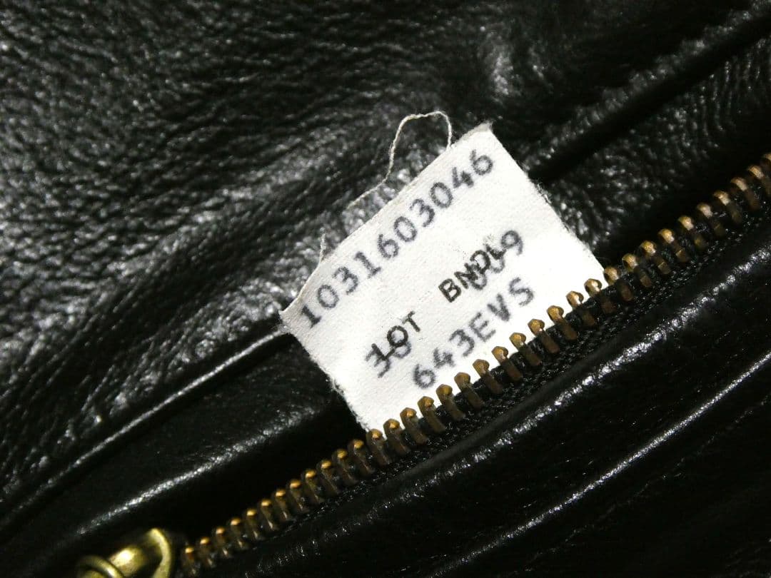 激レア品番643EVS！純正ライナー付！ショット襟付きシングルライダース36