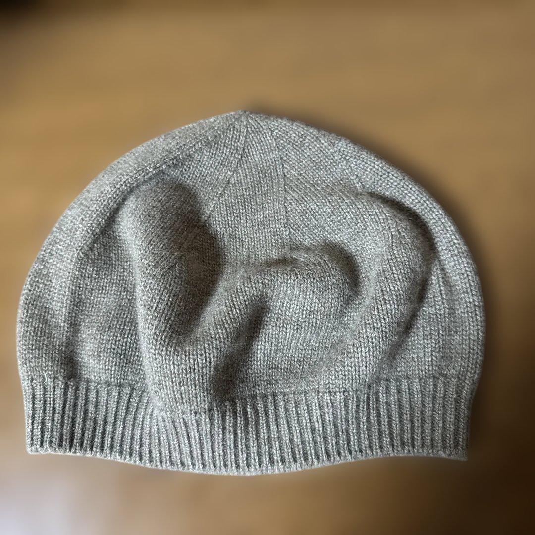 石田ゆりこ着用・MAISON CARREE カシミヤ ニット帽 サイズ0 グレー
