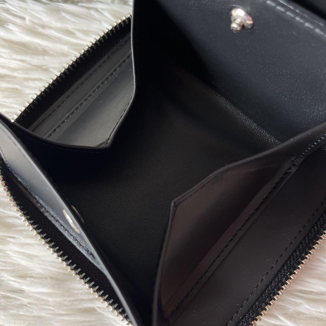 【新品未使用】アニエスベー　バイカラー　レザー　二つ折り財布