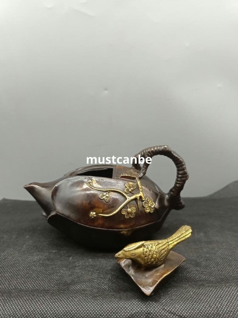 銅器 茶壺 樹枝茶壺 水筒 茶道具 煎茶器 工芸品 置物