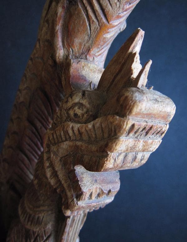 19世紀　タイ　ビルマ 寺院の装飾 2 ナーガ　木彫　アンティーク