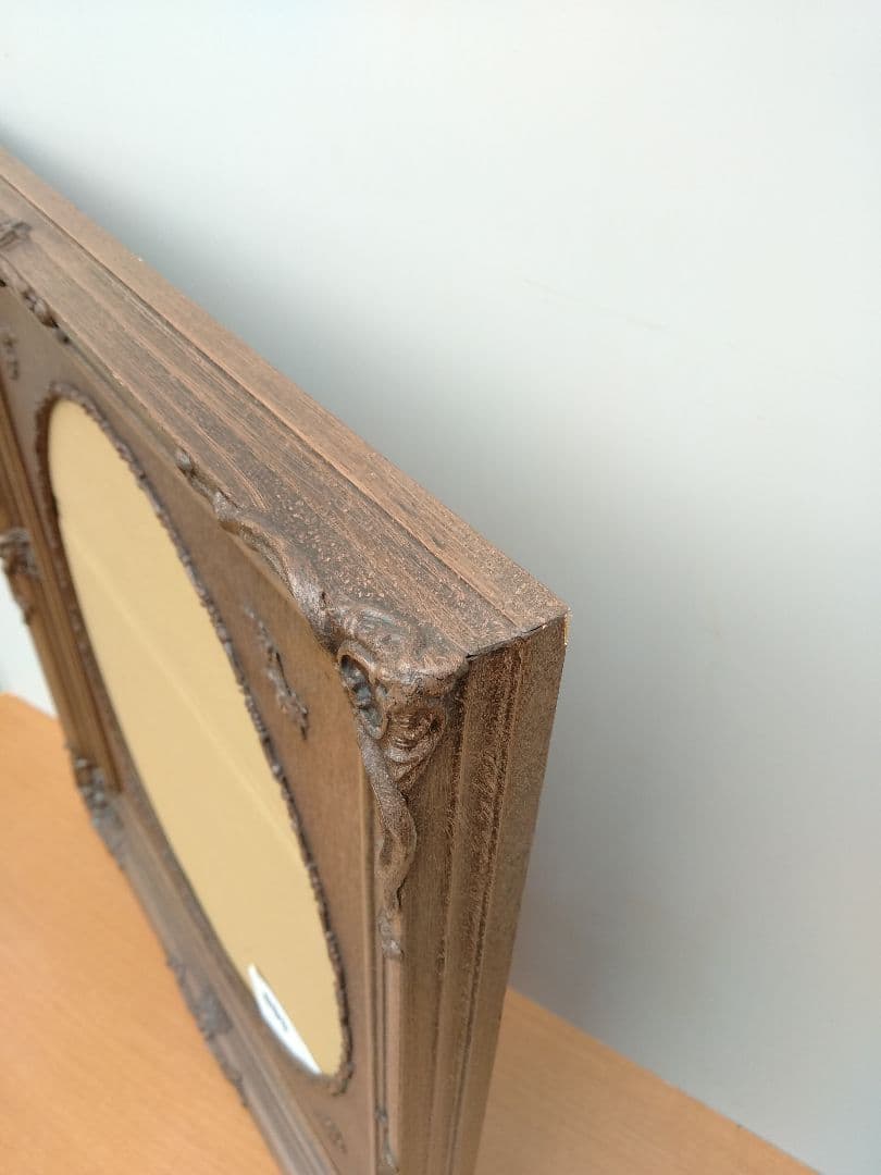 エスアンドエフ　S&F　高級輸入額縁　半切　アンティーク　ブラウン　005