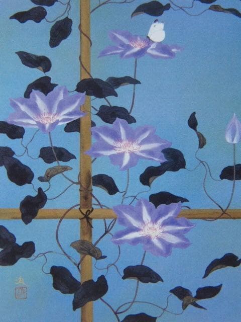 牧進、【清爽】、新品高級額 額装付、年代物・希少画集画、状態良好