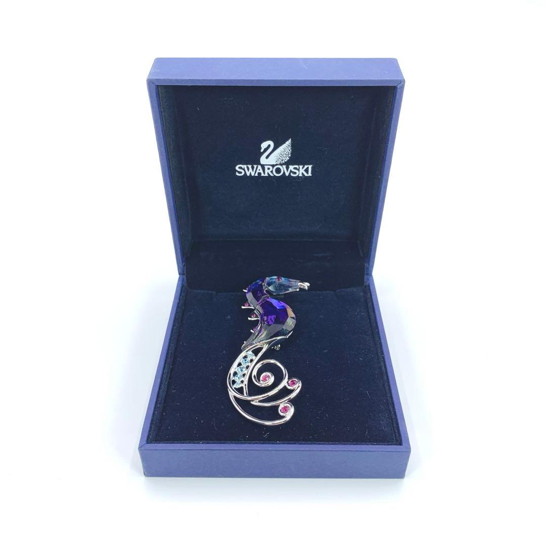 SWAROVSKI　スワロフスキー　タツノオトシゴ　ブローチ　クリスタル