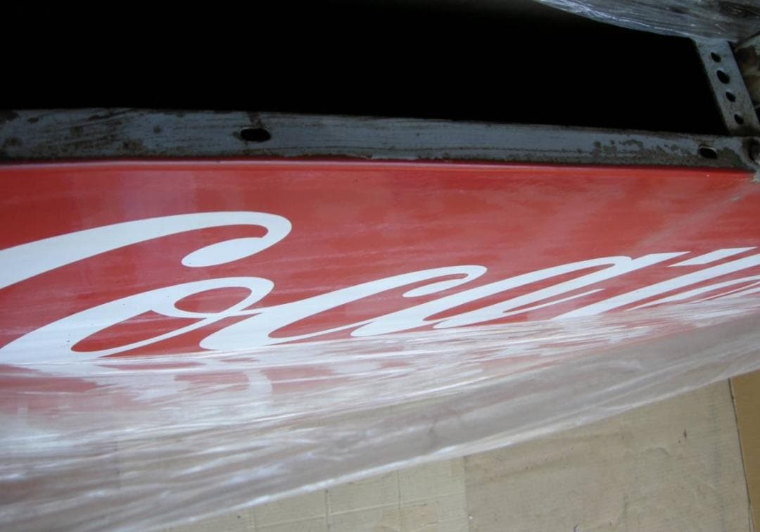 *ＢＩＧ　コカ・コーラ　【ホーロー/アール 両面看板】　ビンティージ・レア-