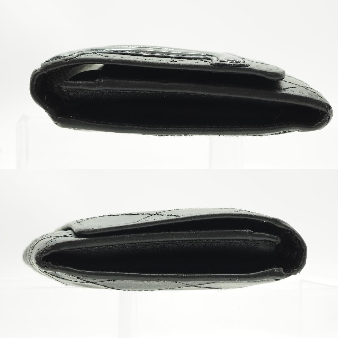 CHANEL シャネル カンボンライン 二つ折り財布 黒×ピンク
