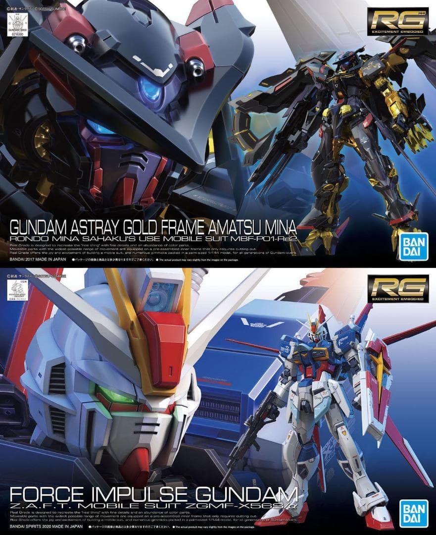 【2品セット】RG アストレイゴールドフレーム天ミナ／フォースインパルスガンダム