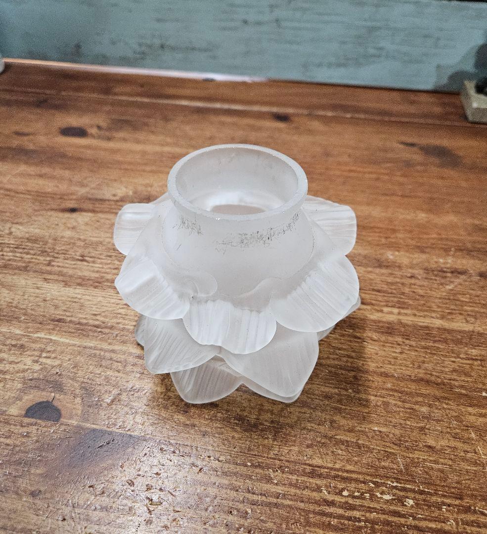 フランスアンティーク バラのガラスシェード 3段 ペンダントライト用 照明 電笠