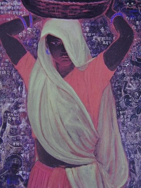 高畑郁子、【インドの女】、希少な額装用画集より、新品額装付、状態良好