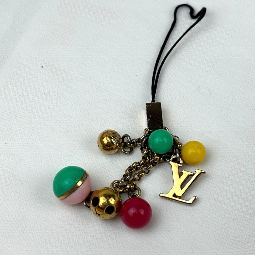 美品！ルイヴィトン マルチカラー ビジュー グルロ鈴 ストラップ チャーム