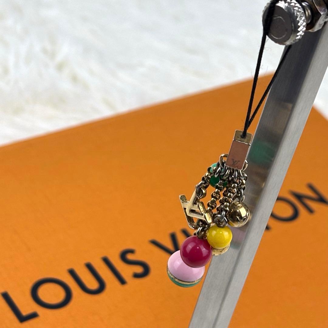 美品！ルイヴィトン マルチカラー ビジュー グルロ鈴 ストラップ チャーム