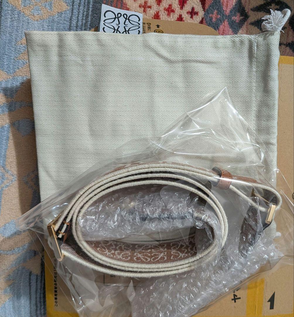 【13日本日迄出品】アナグラムストラップジャガードカーフナチュラル/タンG金具