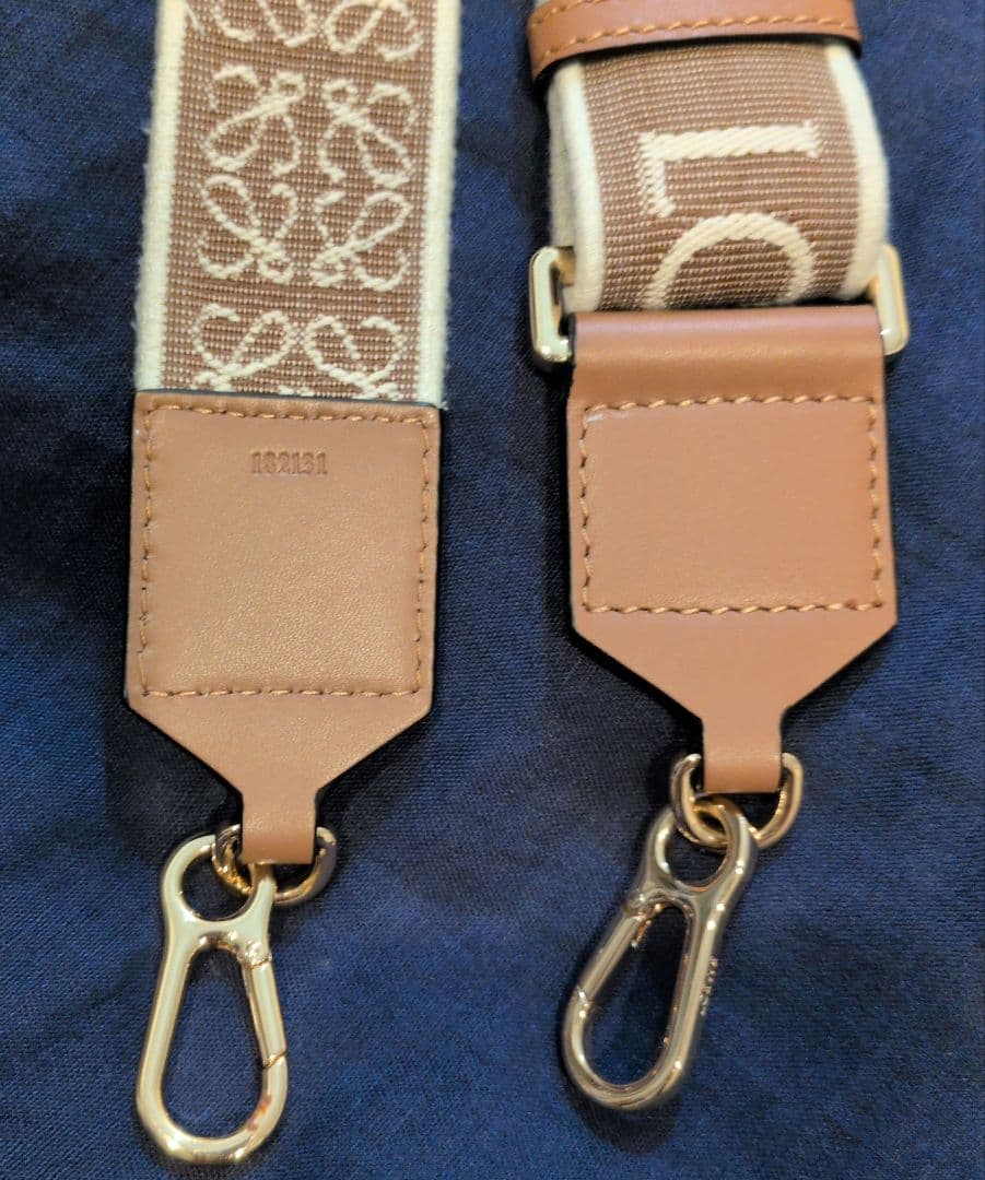 【13日本日迄出品】アナグラムストラップジャガードカーフナチュラル/タンG金具