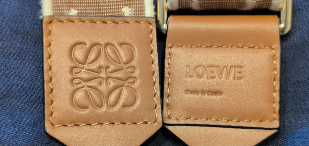 【13日本日迄出品】アナグラムストラップジャガードカーフナチュラル/タンG金具