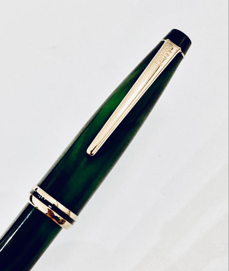 超美品◆クロス 高級万年筆 マーブルグリーン　CROSS アメリカ製ヴィンテージ