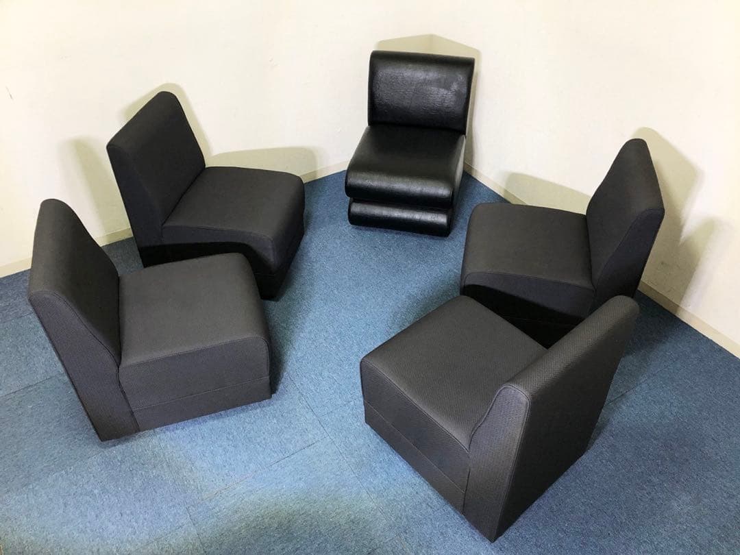 パブリック1人掛けソファ5個セット 美品 独立タイプ応接ソファ・ロビーチェア