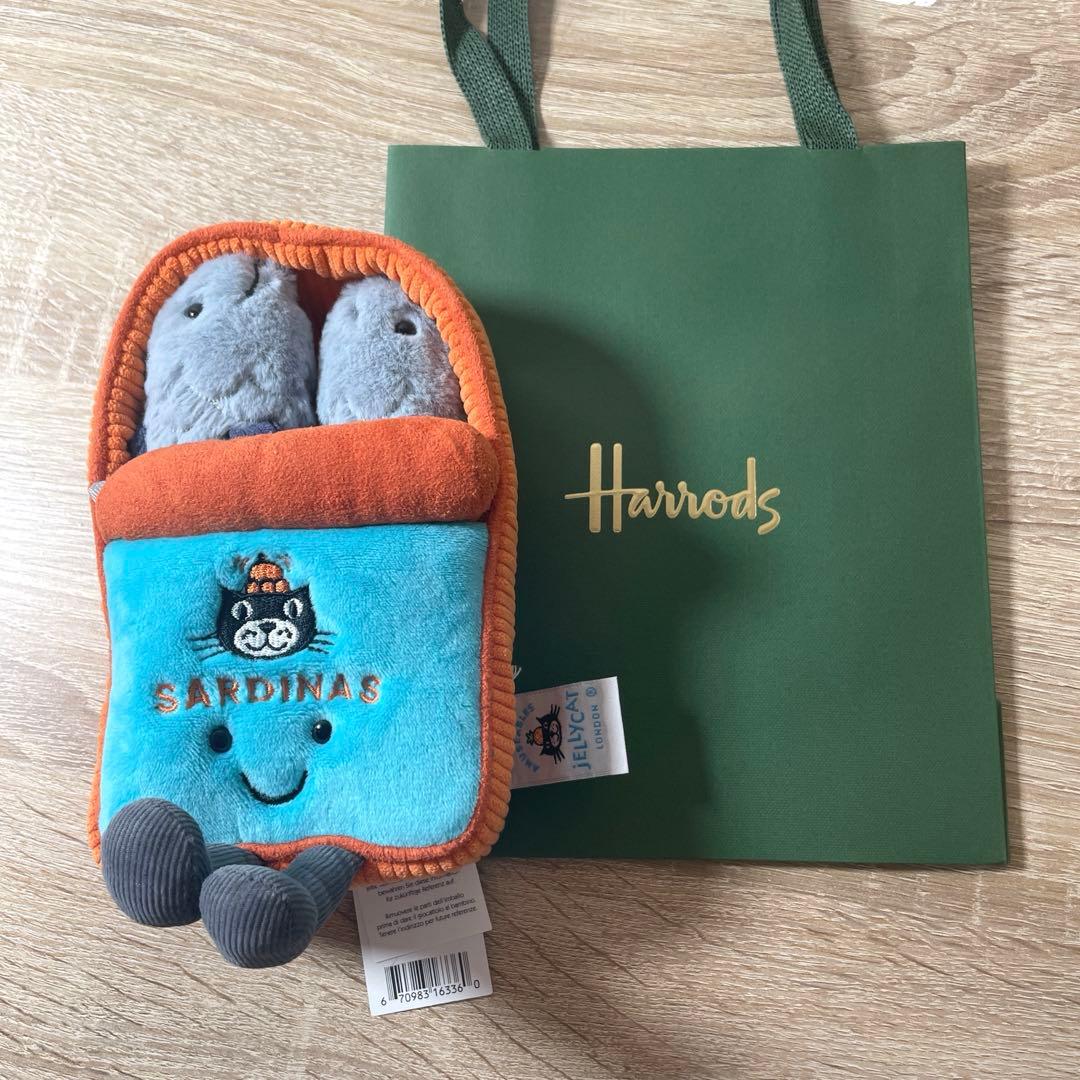 【新品】ジェリーキャット/オイルサーディン缶　ぬいぐるみ【Harrods購入】