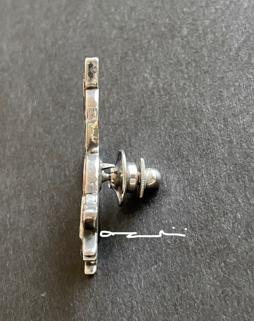 ヴィンテージ ズニ族 インレイ 鳥 ブローチ シルバー マルチストーン