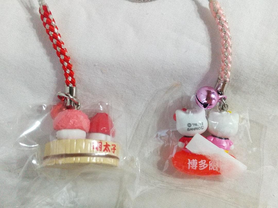 キティ　根付　明太子　福岡　博多　ご当地　限定　マスコット　キーホルダー