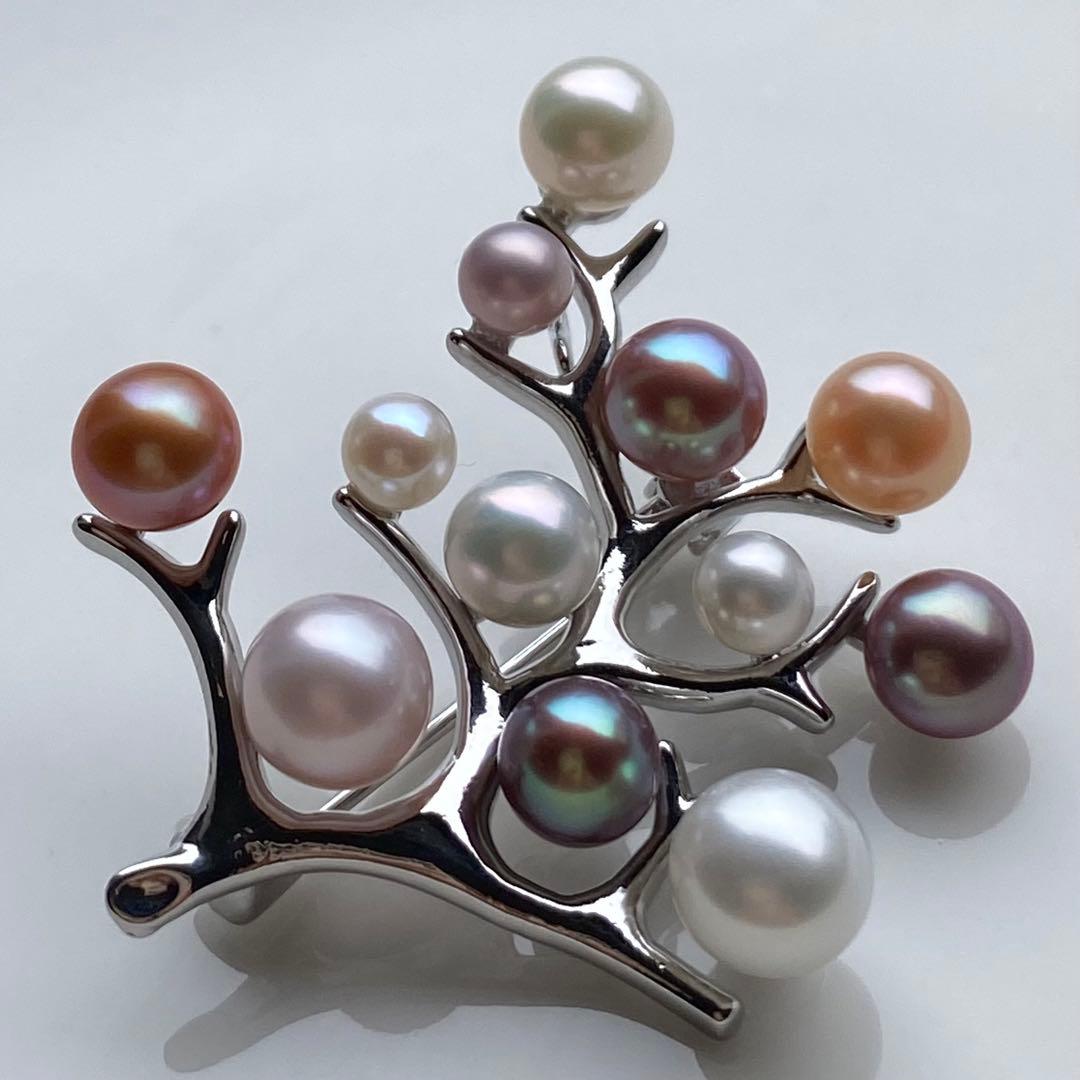 本真珠　淡水無核パール両用ブローチ/ネックレストップ　小粒多彩BL042