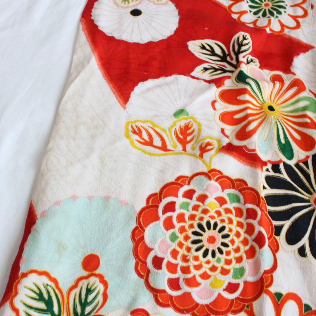 七五三 5歳 7歳 女の子 子供 アンティーク 着物 つくり帯 セット