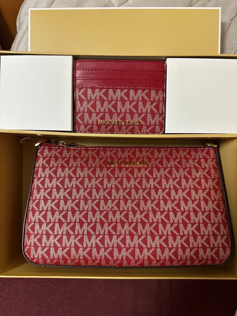 【ゆづ】マイケルコース ポシェット＆カードケース セット 赤