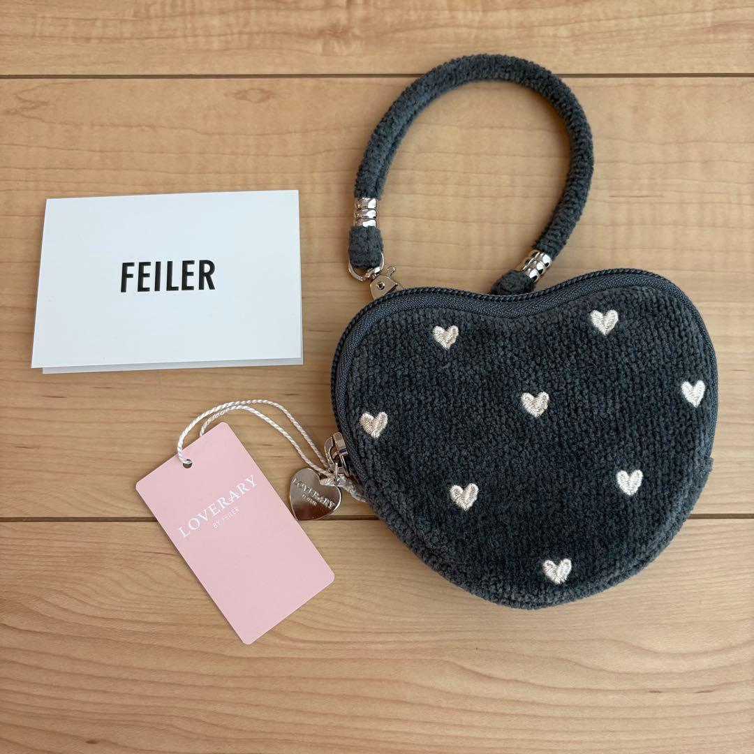 【新品】ラブラリーフェイラー　ハート型ポーチ　グレー
