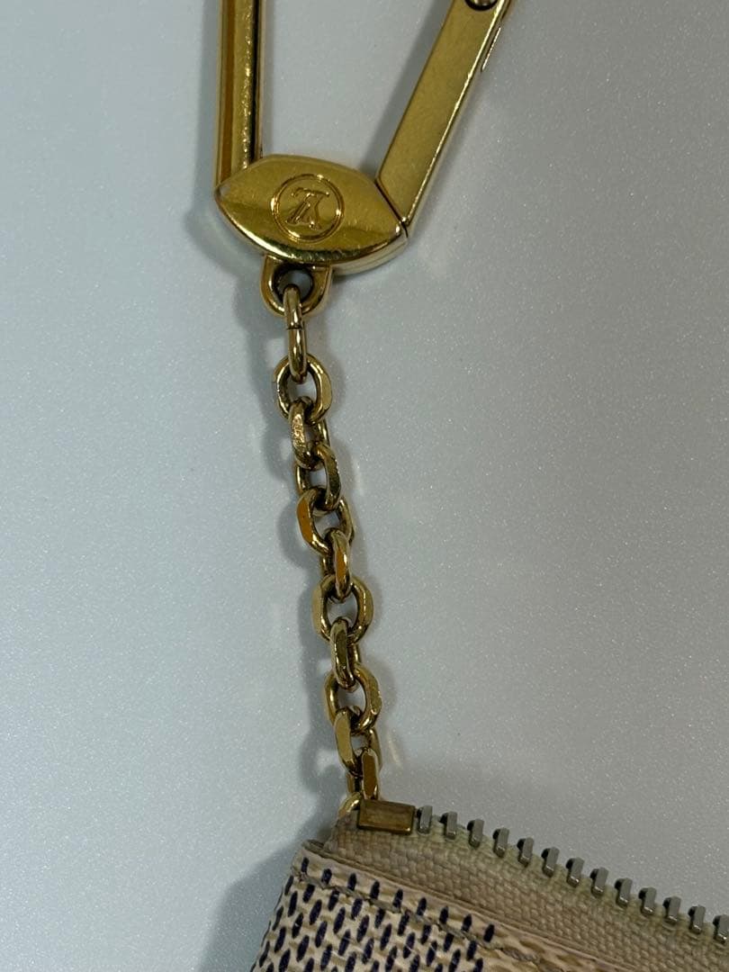 【美品】ルイヴィトン ポシェット クレ ケース ダミエ アズール