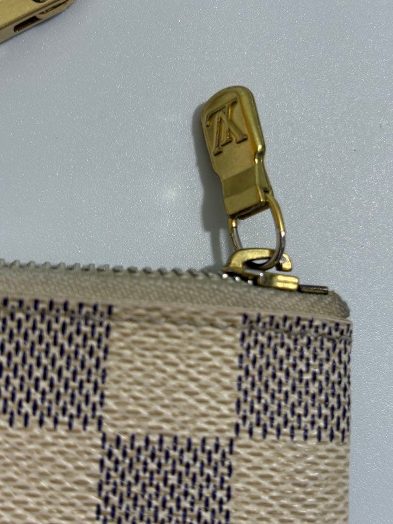 【美品】ルイヴィトン ポシェット クレ ケース ダミエ アズール