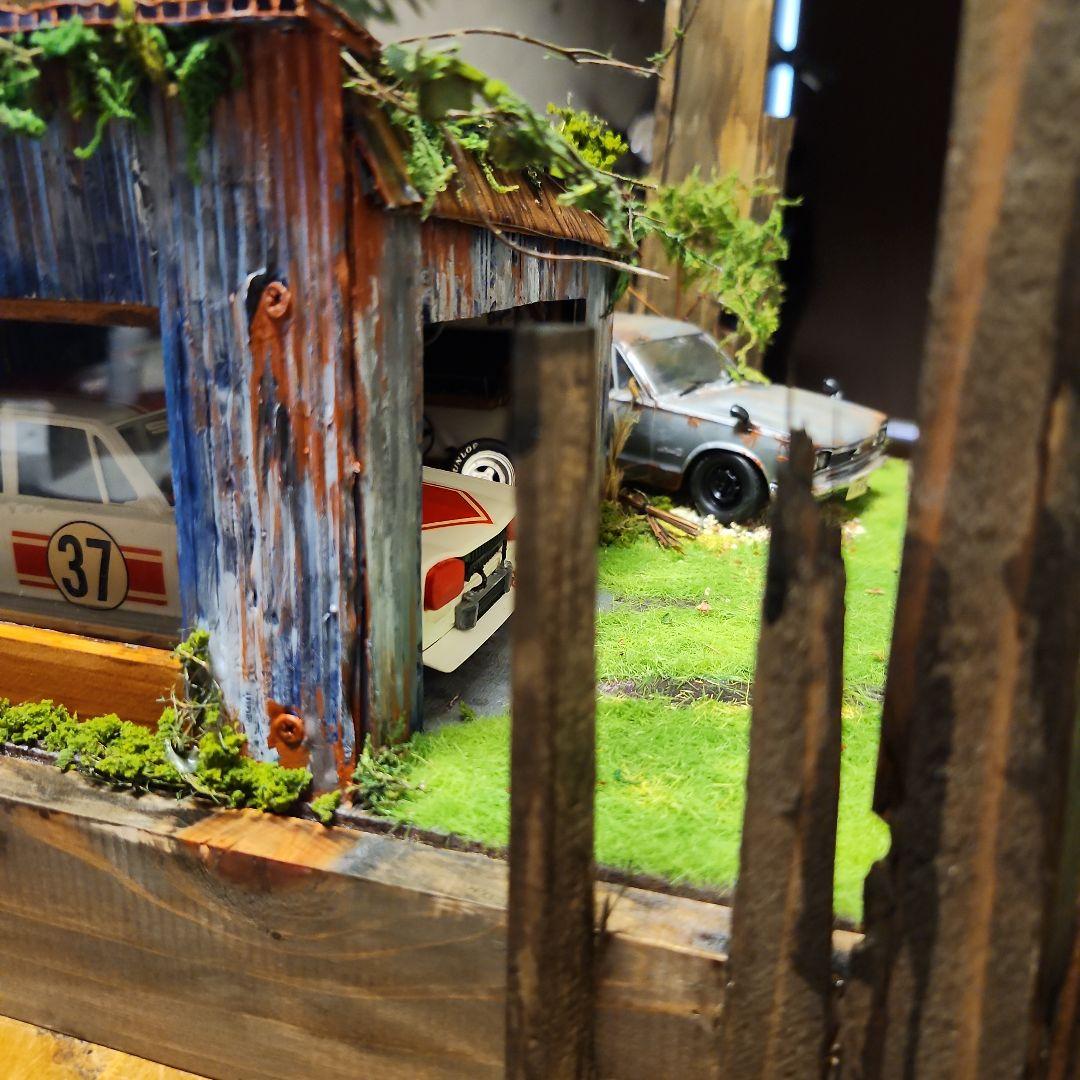 昭和　レトロ　ガレージ　1/24 プラモデル　ハコスカ　GT-R　 ジオラマ