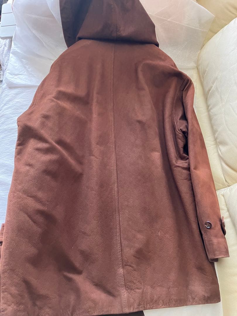 超特希少 コムデギャルソンオム 牛裏革 フード取り外しコート archive