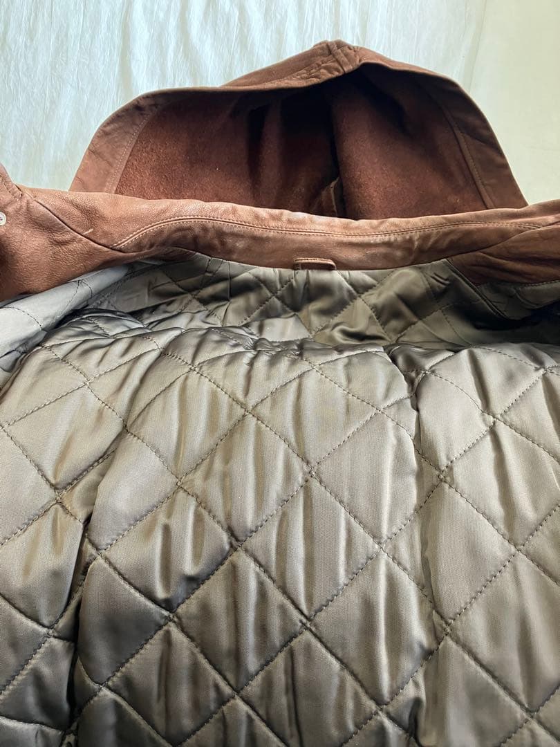 超特希少 コムデギャルソンオム 牛裏革 フード取り外しコート archive