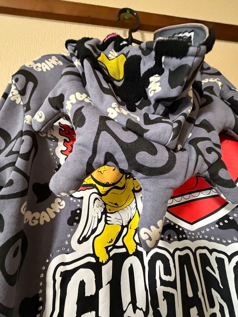 Glo Gang グローギャング　フルジップパーカー グレー　S