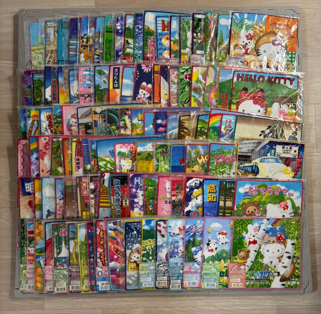 【全て新品】希少!!日本限定 ご当地キティ プチタオル 104枚 まとめ売り