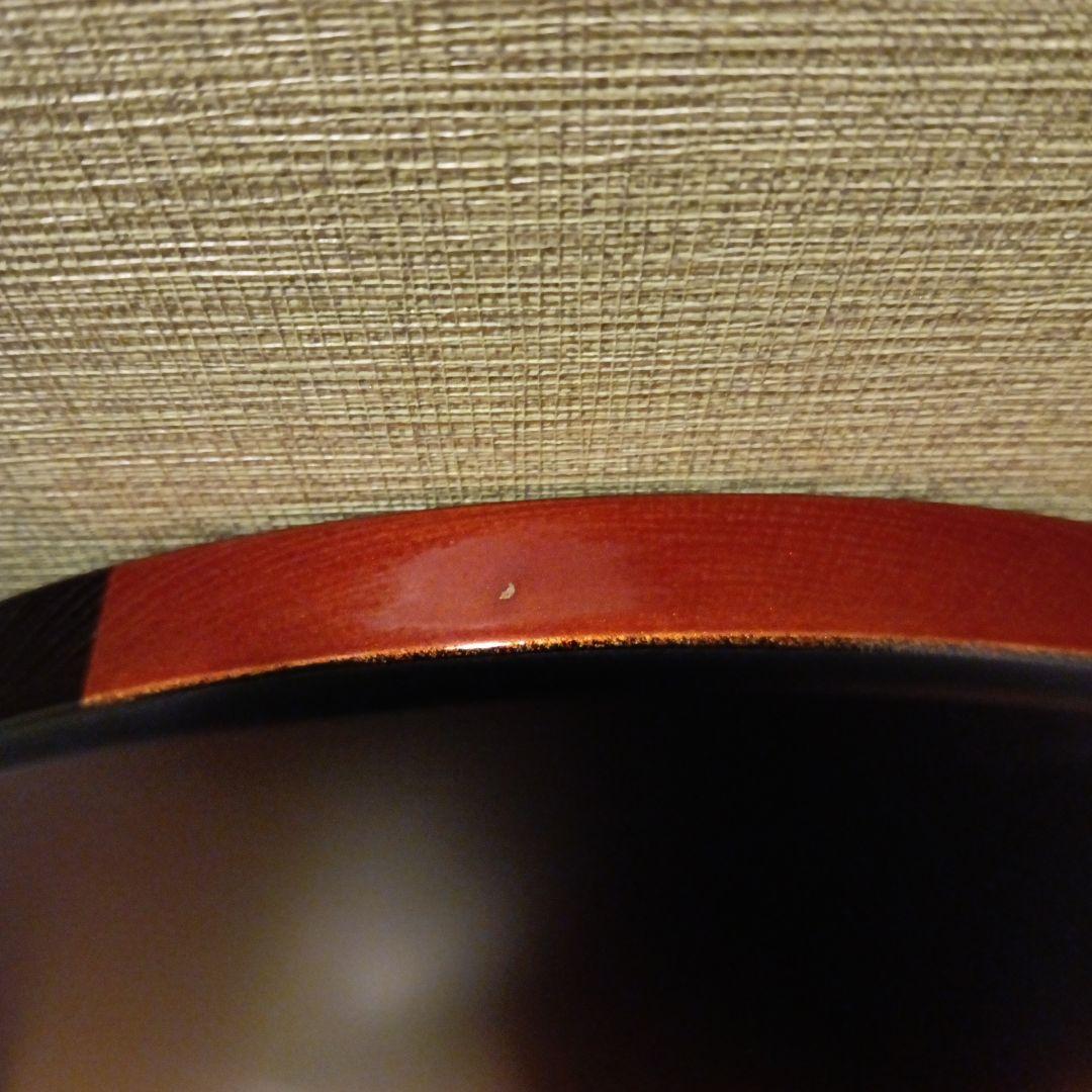 漆器 丸盆 お膳 黒と赤茶の縁 約31.5cm 20枚