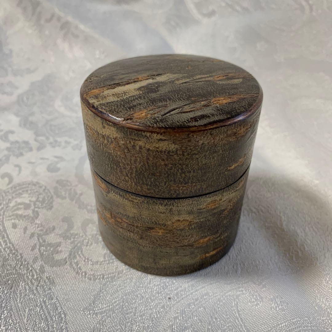 茶道具　桜皮細工茶入　桜材　銘　福寿