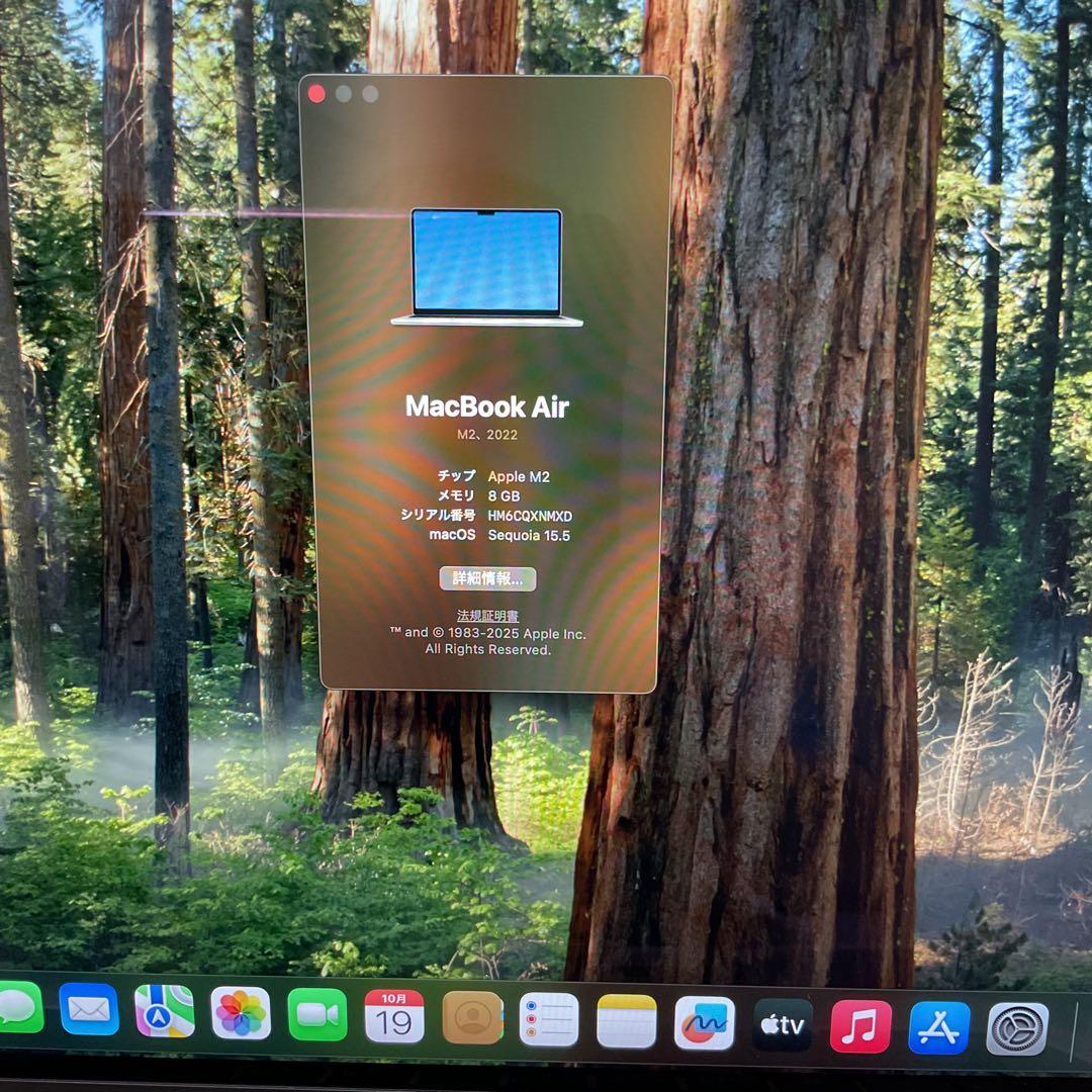 【美品、容量100%、ケース付】MacBook Air M2 8GB/256GB