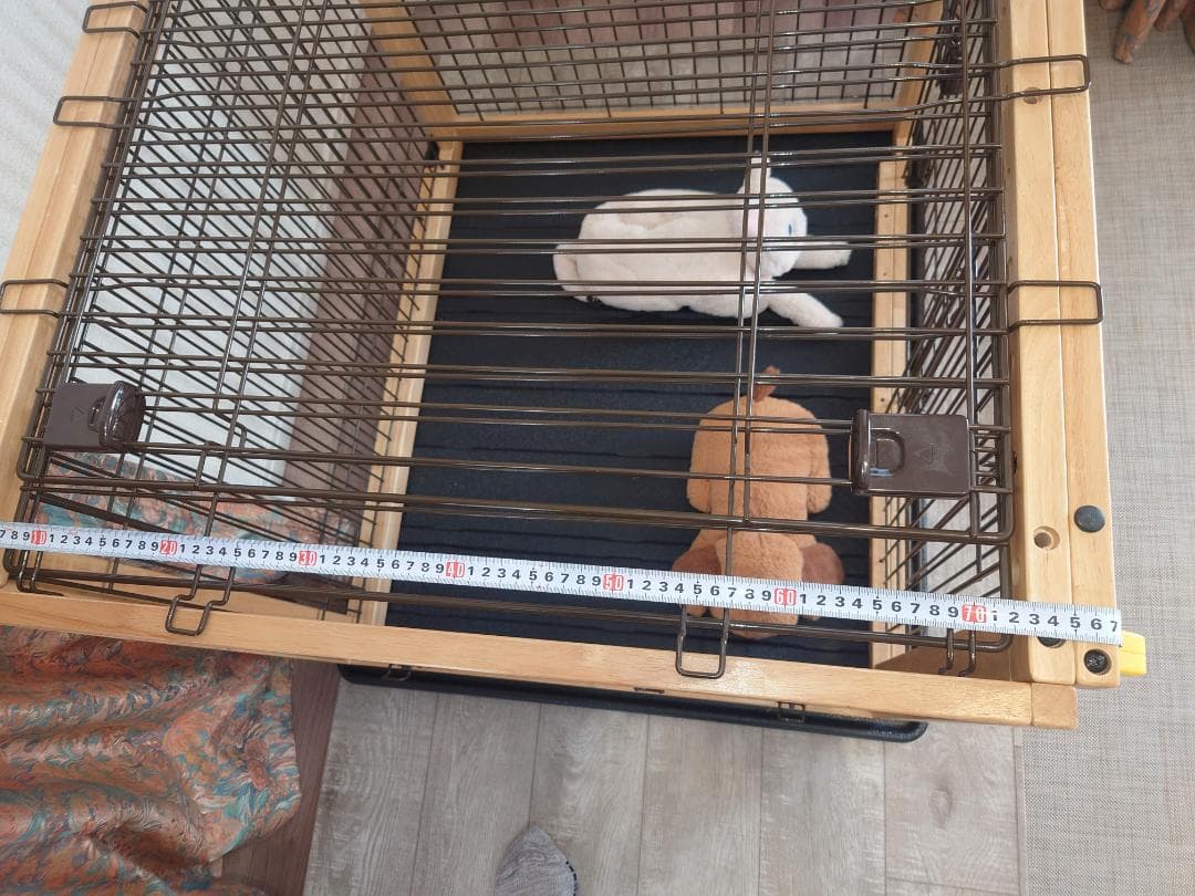 リッチェル木製スライドペットサークル ワイド 小～中型犬用【ナチュラル】屋根付き