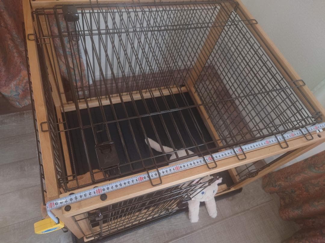 リッチェル木製スライドペットサークル ワイド 小～中型犬用【ナチュラル】屋根付き