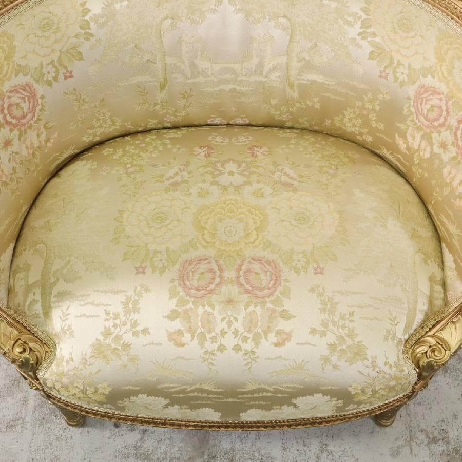 値下西武百貨店 フランス 19世紀 ルイ16世様式木彫アームチェア アンティーク