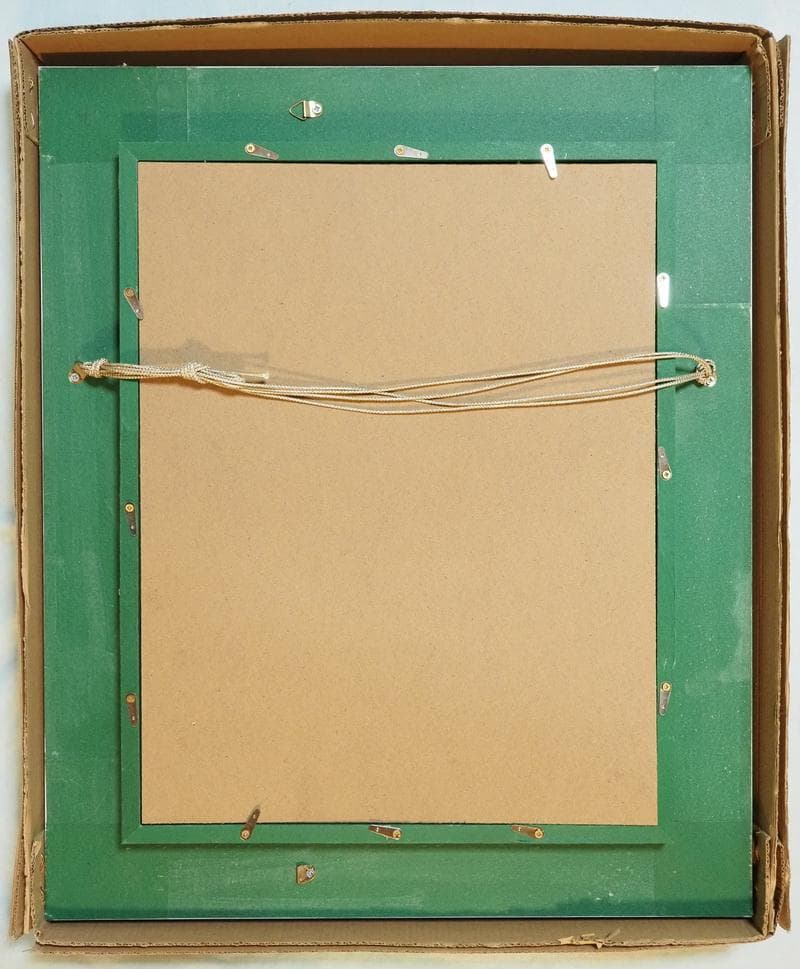 【新春売り】人物画　油絵　東郷青児　山と河　F6　額付き　手描き　肉筆